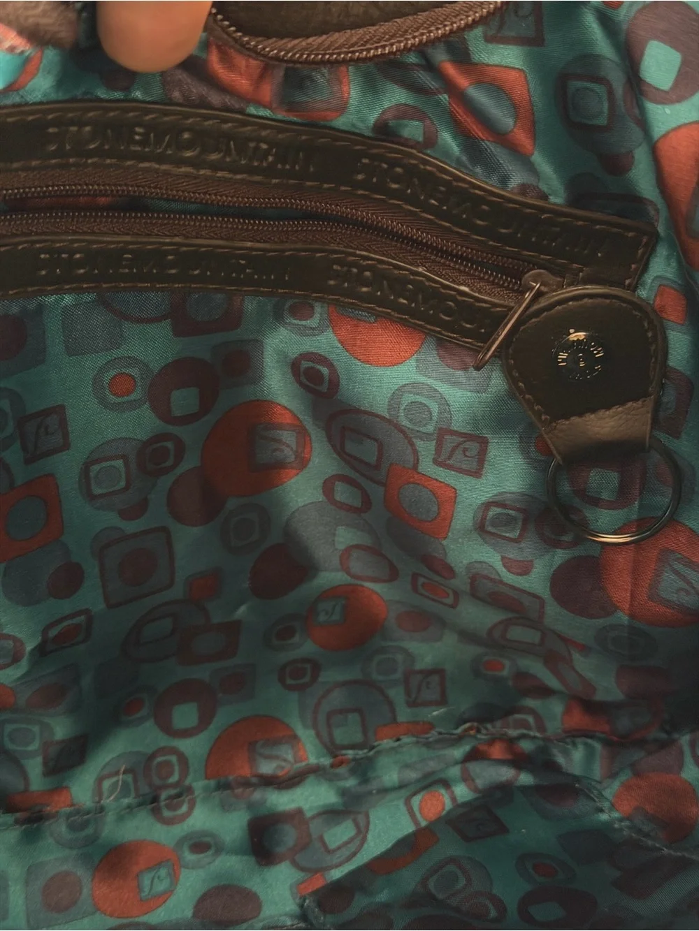 Stone Mountain Camden Dark Brown Leather Hobo All Over Print